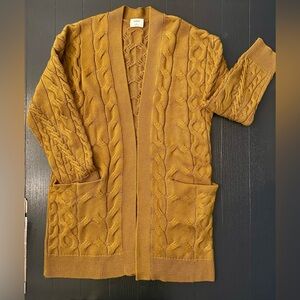🐡 Wilfred Cable Knit Cardigan - Goldenrod - Merino wool